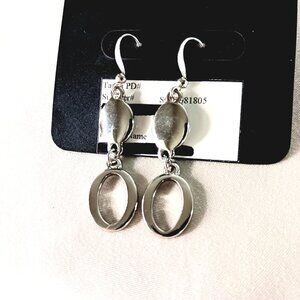 New Silver Oval Earrings
